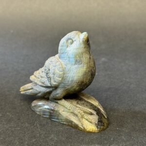 Oiseau en labradorite reflet bleu
