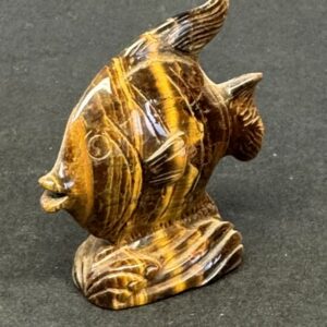 Sculpture Carpe en Œil de Tigre