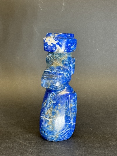 statue-moai-lapis-lazuli-profil-droit