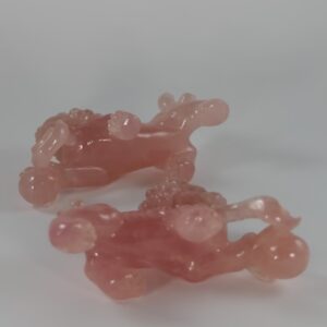 Pixiu en quartz rose – Statuette Feng Shui en pierre naturelle